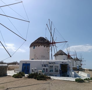The famous windmills of Mykonos
