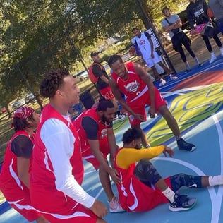 Kids playing basketball