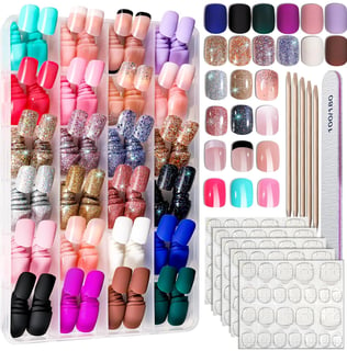 Press on Nails, 24 Colors 576PCS Press on Nails Short, Matte Glossy Press on Nails Short Square