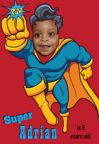 a baby boy in a superhero costume with a super hero