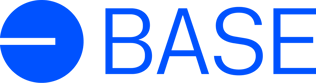 a blue and white logo for the base of a base