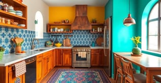 Colorful bohemian kitchen