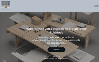 portfolio d un site vendant des bureaux portable et pliable dénommé foldesk 