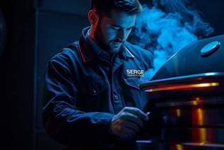 SergeComService appliance repair technician fixes commercial grill in Charlotte