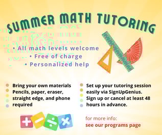 Summer Math Tutoring at Reading at the Rock