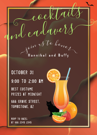 a cocktail party invitation for a cocktail