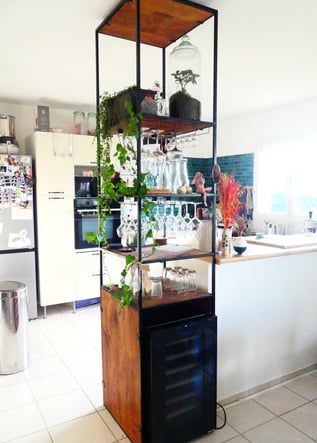meuble cave à vin sur mesure métal bois