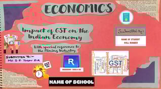 Cover page for economics project on gst