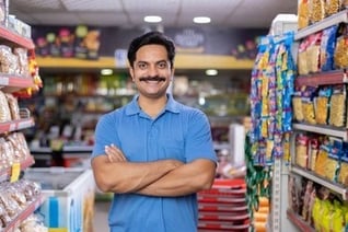 Happy retailer free from his worries because AI is handling things for him 24x7