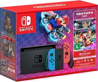 Nintendo Switch Azul e Vermelho - Imagem Meramente Ilustrativa