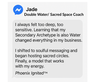 Testimonial Water + Water Archetype: Coach shares how honoring dual Water nature transformed messaging and soul expression