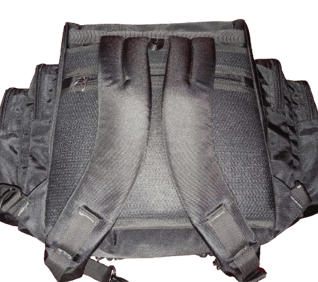 a makeup bags with shoulder padded strap like backpack