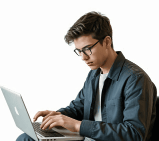 Jóven programando en computador