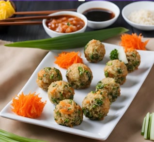 Korean rice balls on a plate