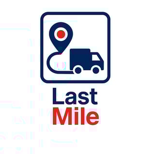 a truck with a map of the location of the last mile