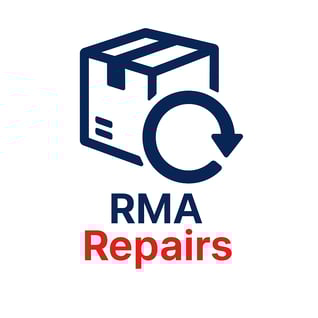 a picture of a camera and a camera with the words rma repair repair