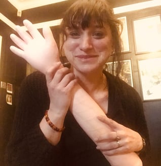 Alys Bunce and her training arm