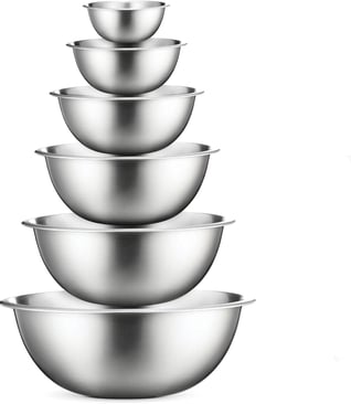 Stainless Steel Mixing Bowls Set for Kitchen, Dishwasher Safe Nesting Bowls for Cooking