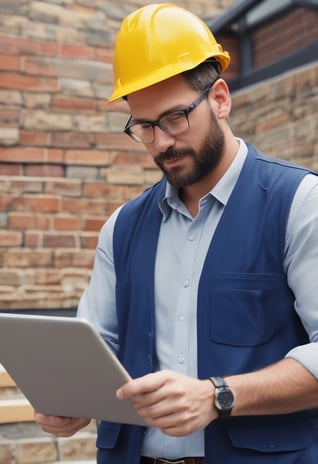 tradesman with laptop