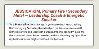 Jessica a leadership coach shares her Fire and Metal Archetype and how this changed how she is showing up