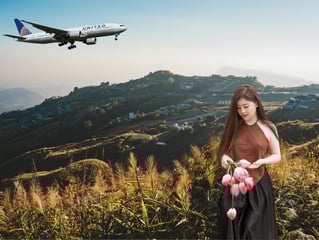 United Airline heading towards LHR