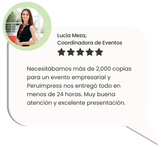 Testimonio sobre servicio de copias para empresas en Lima con Peruimpress