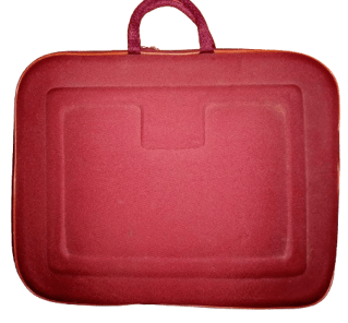 red laptop bags with square design and sleek look