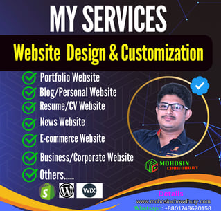 Website creation and optimization services by Mohosin Chowdhury: design, development, and SEO.