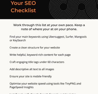 a snippet of the seo checklist, which is in the beginners guide to seo