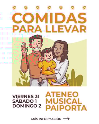 Cartel informativo comidas calientes para afectados de la DANA valencia en el ateo paiporta