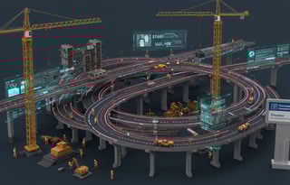 a large circular shaped object with a lot of traffic lights