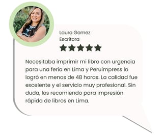 Testimonio sobre asesoría personalizada en impresión de libros – Peruimpress