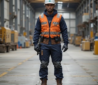 a man in a hard hat and safety vest