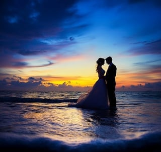 couple married on a beach