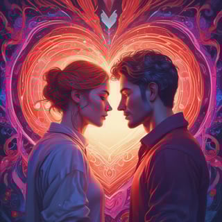 a man and woman in love story of a heart shaped heart