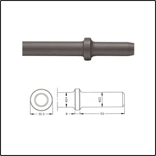 Puntero neumático 22x50. Topac. LA+. Atlas copco. Ingersoll rand