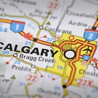 Map of Calgary with highlighted service areas.