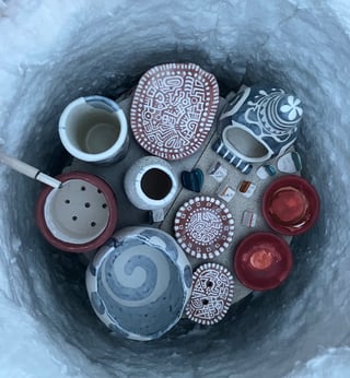 My gas kiln after firing