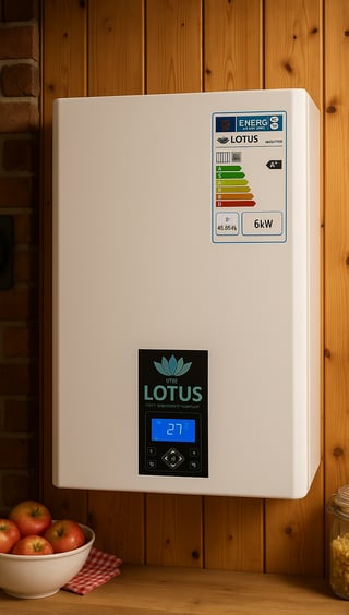 Platzsparende Lotus E300 Plasma Therme – kompakter Heizkessel mit moderner Plasma-Technologie