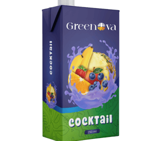 Greenova cocktail juice a box of cocktails with fruit on it