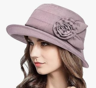 Women's Foldable Floral Bucket Hat Wide Brim Derby Church Wedding Fascinators Cloche Bowler Sun Hat