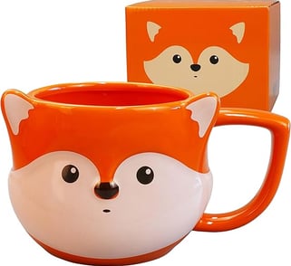 fox coffee mug, animal shaped mug, tea mug