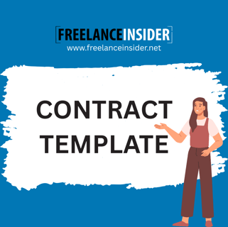 A person acting like presenting something. This is a cover photo for Freelance Tools and Templates