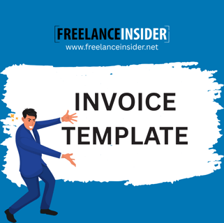 A person acting like presenting something. This is a cover photo for Freelance Tools and Templates