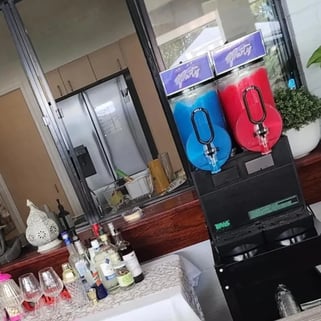 Icy cold goodness in the slushie machine at a New Years party in Brisbane.