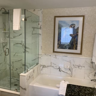 bathroom in Lago Mar Beach Resort & Club with bathtub and shower 