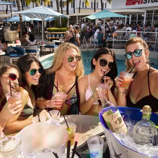 girls in a pool party in Clevelander Hotel