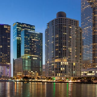 JW Marriott Marquis Miami view from miami with the sky in the background