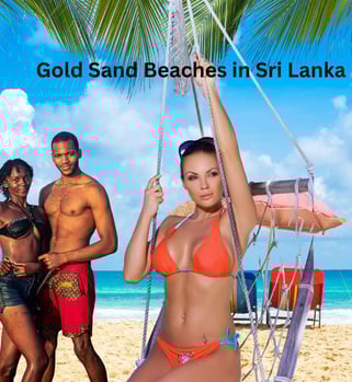 Gold Sand beaches at Matara Sri Lanka