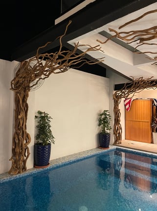 árbol para interiores con piscina 